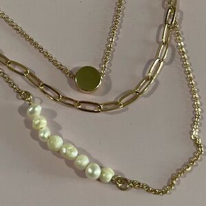 NEW Forever 21 Gold Tone Layering Necklaces